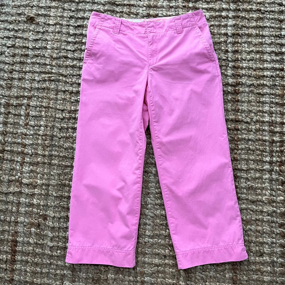 Lilly Pulitzer Women Pink Cropped Chino Pants Size 4 Cotton Straight Leg Capri